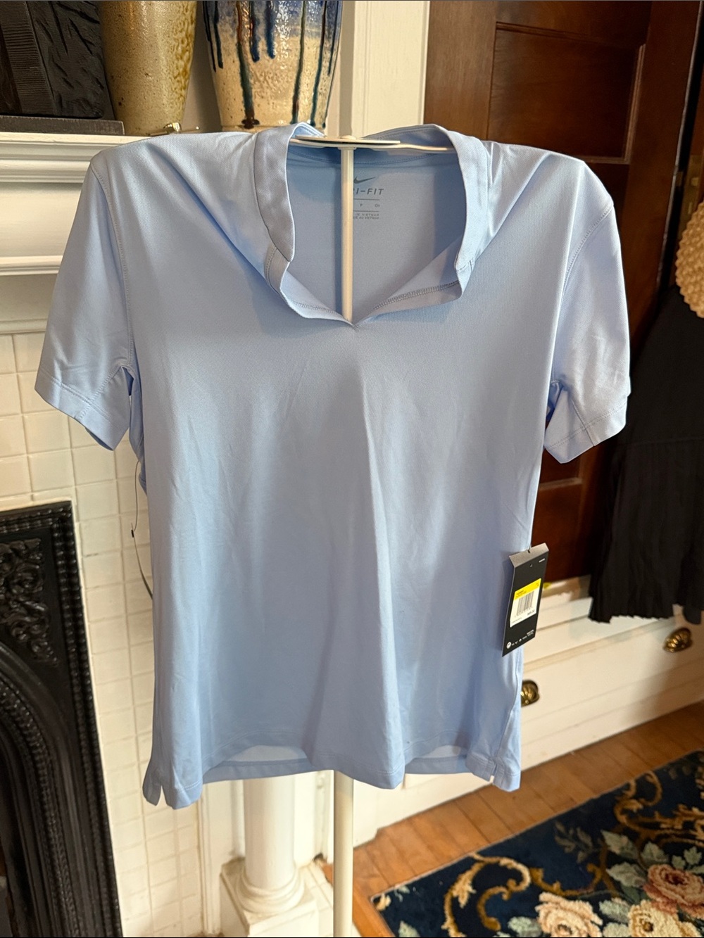 Nike Light Blue Short-Sleeve Dri fit golf top- NWT. Retail 65‎